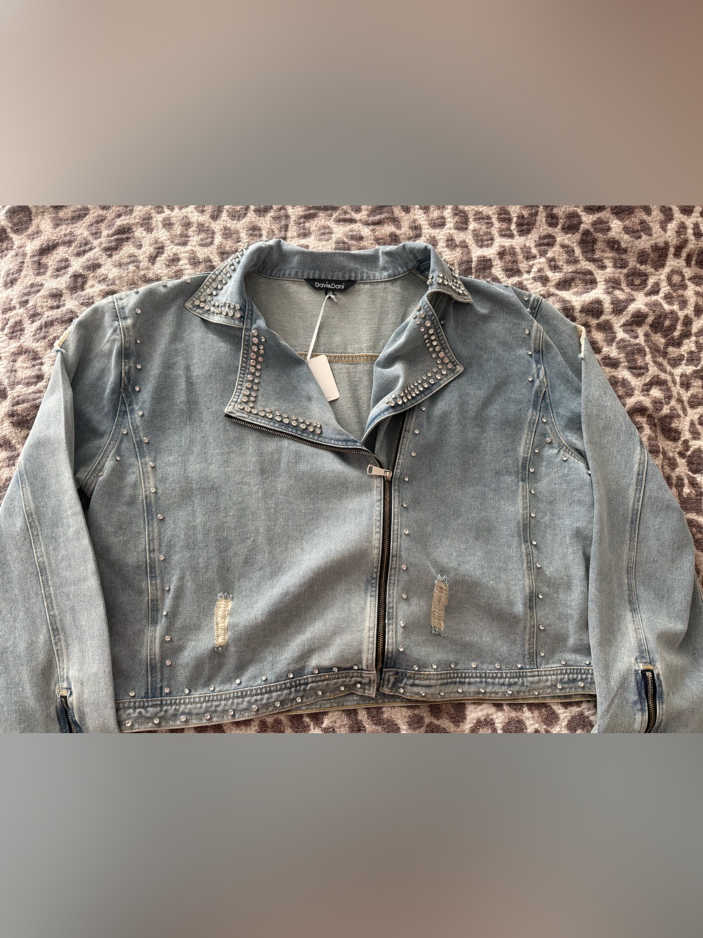 DAVI & DANI Light Blue Studded Denim Jacket